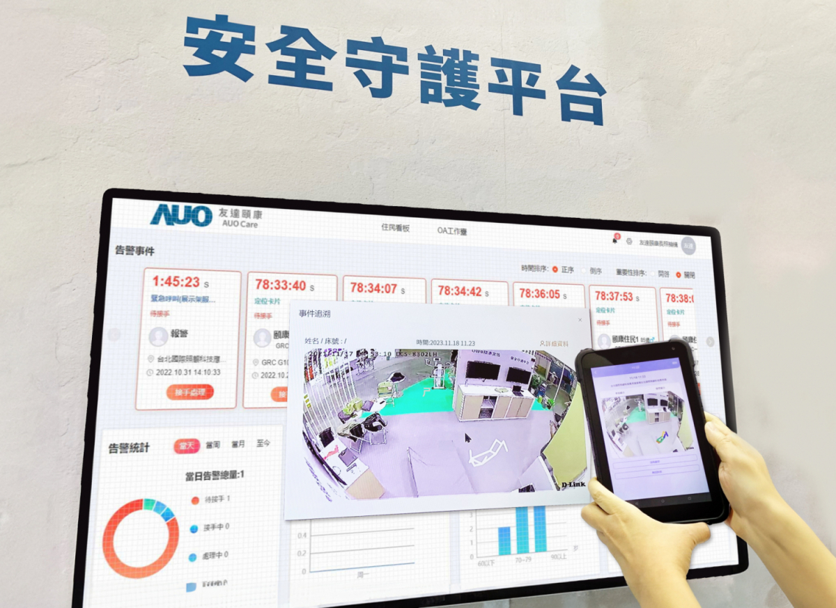 8868体育颐康整合软硬件包含跌倒侦测、智能床垫和紧急呼叫管理等，透过安全守护平台进行IoT设备统一监控与管理，提供长照场域落实安全守护方案